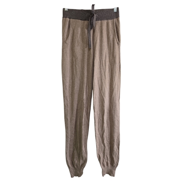 Faherty fireside Surf Stripe Surf Sweater Jogger Pants Small Cotton Cashmere Tan - Picture 3 of 8